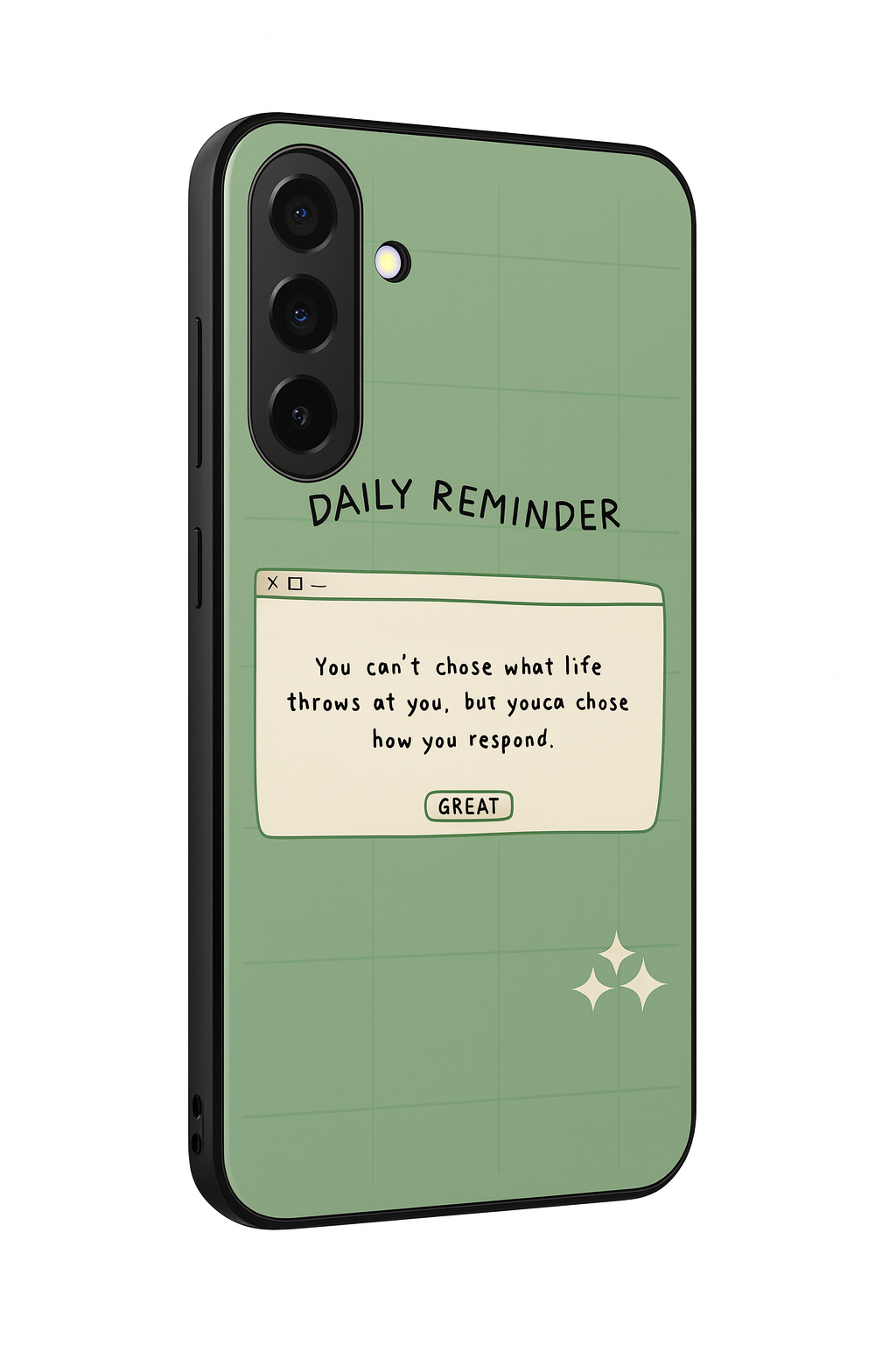 Respond Mode Premium Glass Back Cover For Galaxy S, A, M & F Series The Case & Co