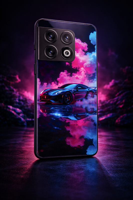 Smoke Racer Premium Glass Back Cover For One Plus 13, 12, 11, 10, Nord Series The Case & Co