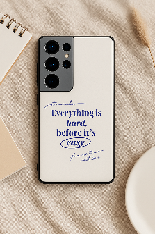 Soft Reminder Premium Glass Back Cover For Galaxy S, A, M & F Series The Case & Co