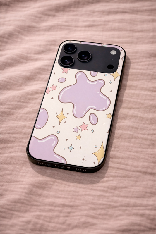 Starry Splash Premium Glass Back Cover For iPhone 11,12,13,14,15,16,17 Models The Case & Co