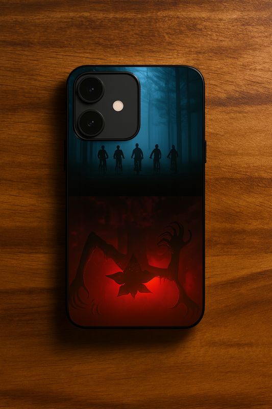 STRANGER THINGS- ShadowSplit Premium Glass Back Cover For iPhone 11,12,13,14,15,16,17 Models The Case & Co