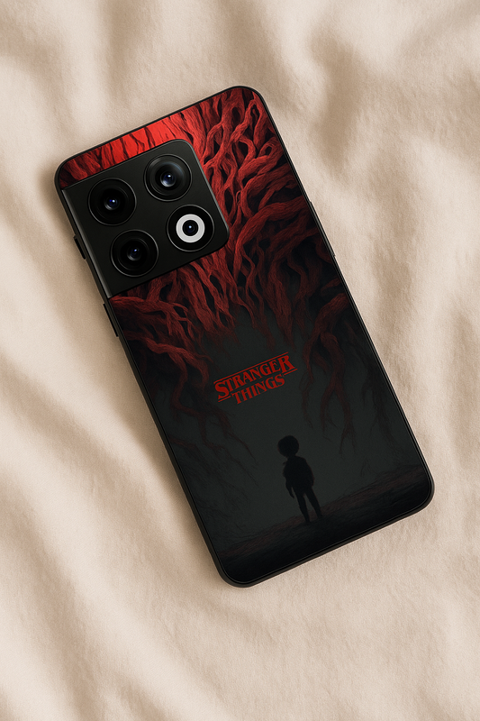 STRANGER THINGS- Stranger Dark Roots Premium Glass Back Cover For One Plus 13, 12, 11, 10, Nord Series The Case & Co
