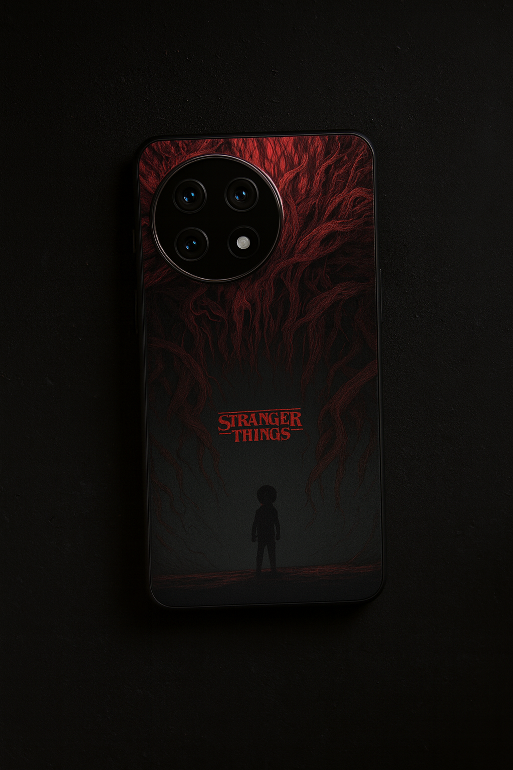 STRANGER THINGS- Stranger Dark Roots Premium Glass Back Cover For One Plus 13, 12, 11, 10, Nord Series The Case & Co