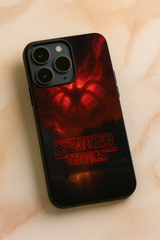 STRANGER THINGS- The Dark Overlord Premium Glass Back Cover For iPhone 11,12,13,14,15,16,17 Models The Case & Co