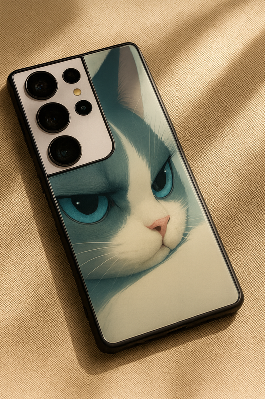 The Grump Cat Premium Glass Back Cover For Galaxy S, A, M & F Series The Case & Co