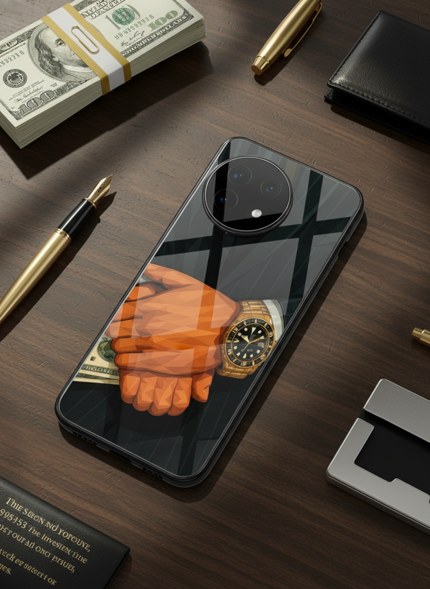 Money Matters Premium Glass Back Cover For One Plus 13, 12, 11, 10, Nord Series