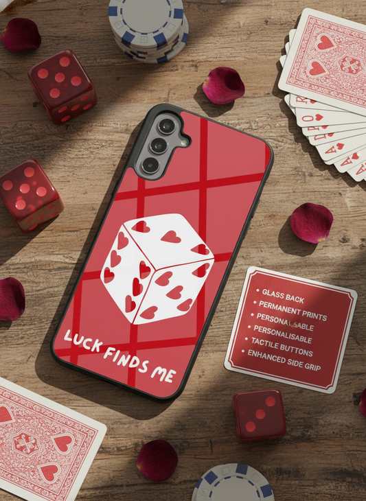 Hearts & Dice Premium Glass Back Cover For Galaxy S, A, M & F Series