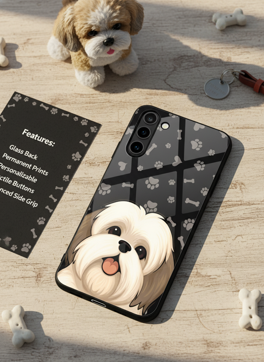 Fluffy Love Premium Glass Back Cover For Galaxy S, A, M & F Series