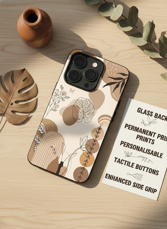 Organic Aura Premium Glass Back Cover For iPhone 11-17 Models