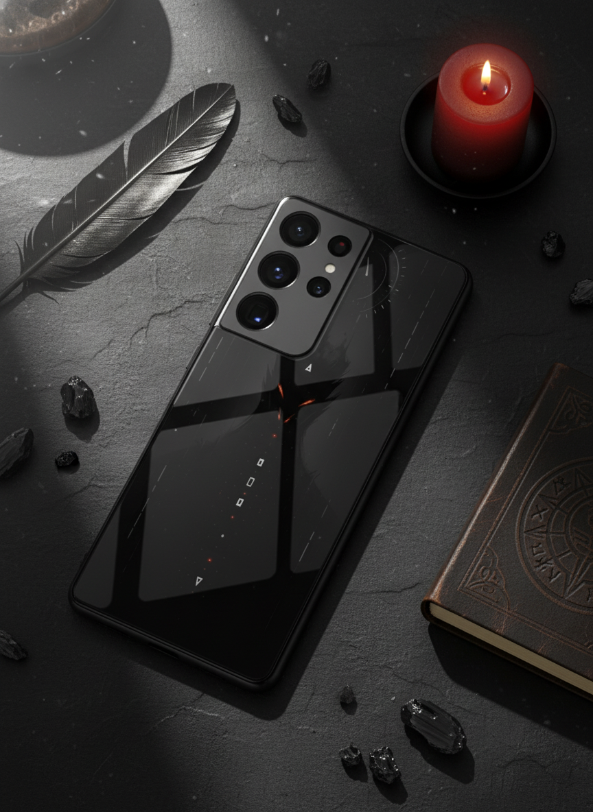 Oblivion Eyes Premium Glass Back Cover For Galaxy S, A, M & F Series