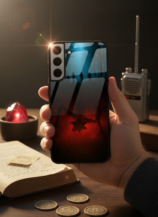 STRANGER THINGS- ShadowSplit Premium Glass Back Cover For Galaxy S, A, M & F Series