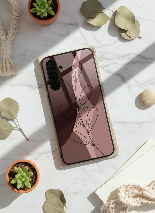 Blushing Petals Premium Glass Back Cover For Galaxy S, A, M & F Series