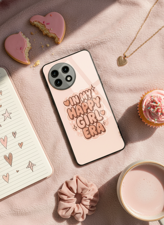 Happy Girl Era Premium Glass Back Cover For One Plus 13, 12, 11, 10, Nord Series