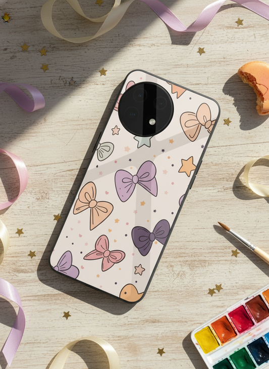 Bow Babe Premium Glass Back Cover For One Plus 13, 12, 11, 10, Nord Series