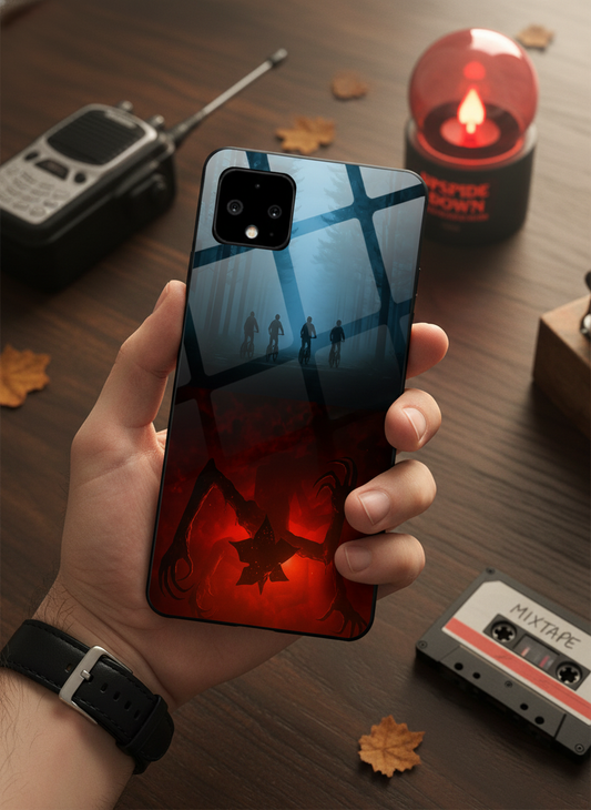 STRANGER THINGS- ShadowSplit Premium Glass Back Cover For Google Pixel 7,8,9,10 Series