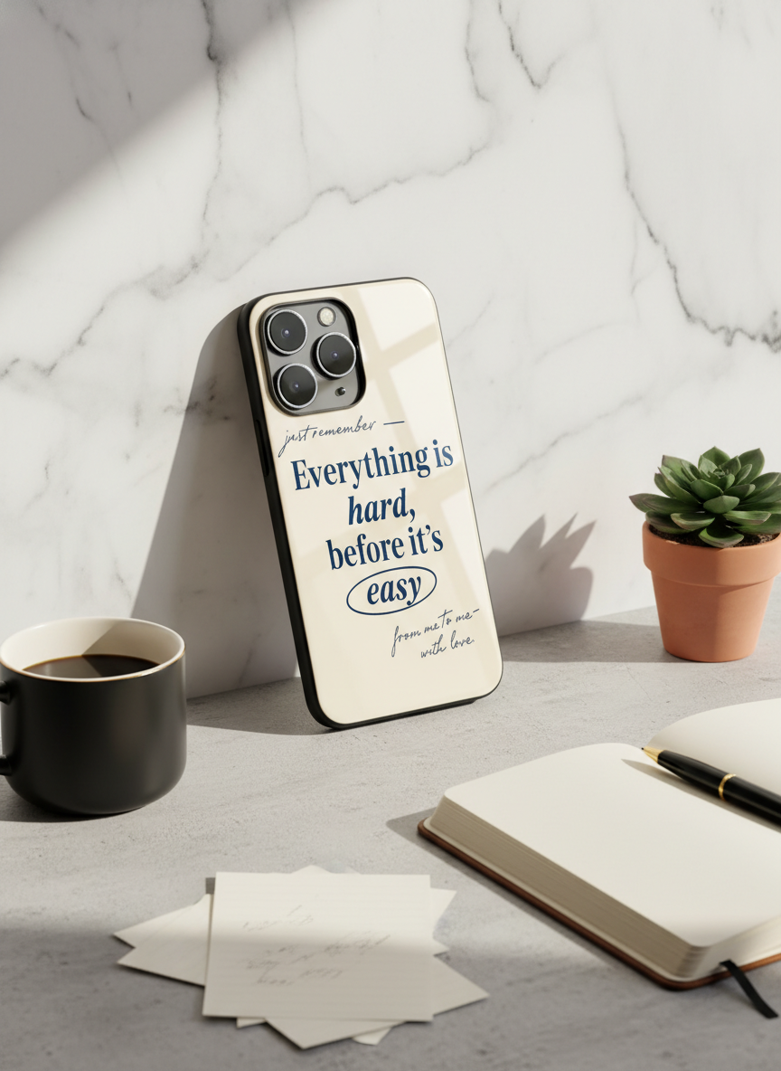 Soft Reminder Premium Glass Back Cover For iPhone 11-17 Models