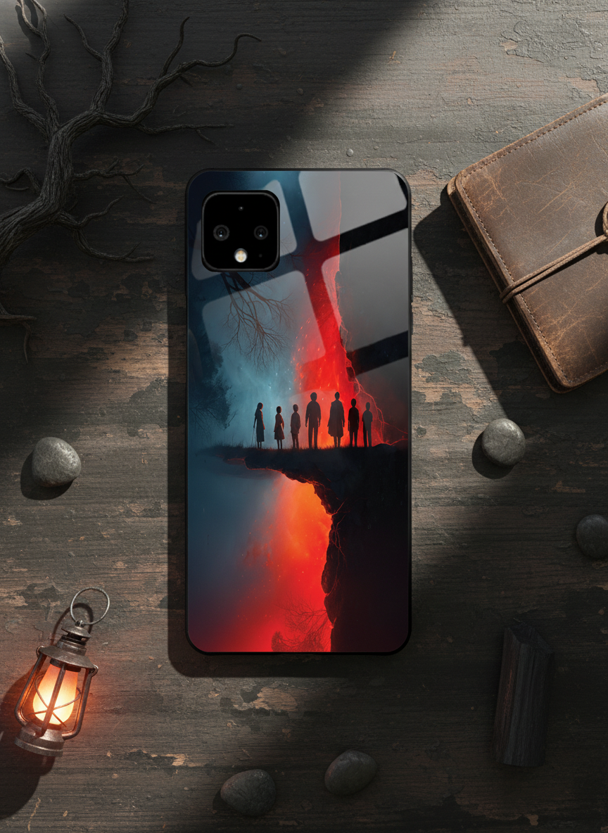 STRANGER THINGS- The Parallel Edge Premium Glass Back Cover For Google Pixel 7,8,9,10 Series