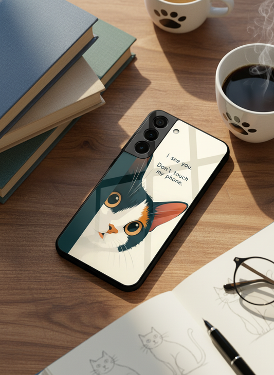 Sassy Cats Premium Glass Back Cover For Galaxy S, A, M & F Series