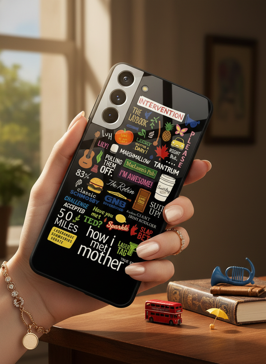 HIMYM The Playbook Edition Premium Glass Back Cover For Galaxy S, A, M & F Series