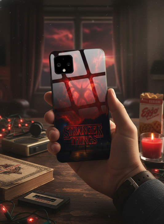 STRANGER THINGS- The Dark Overlord Premium Glass Back Cover For Google Pixel 7,8,9,10 Series