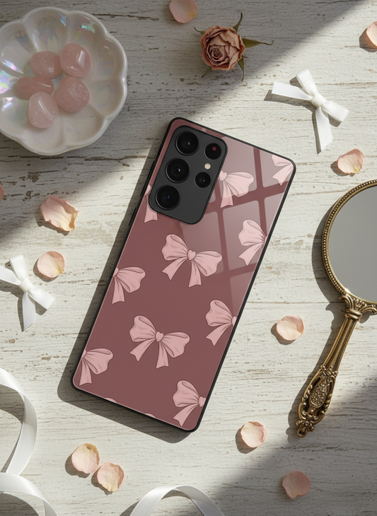 Blush Knots Premium Glass Back Cover For Galaxy S, A, M & F Series