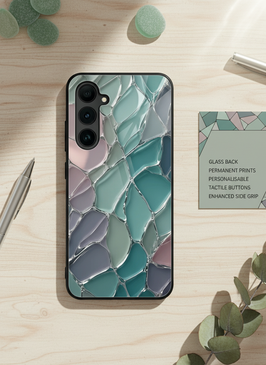 Ocean Glaze Premium Glass Back Cover For Galaxy S, A, M & F Series