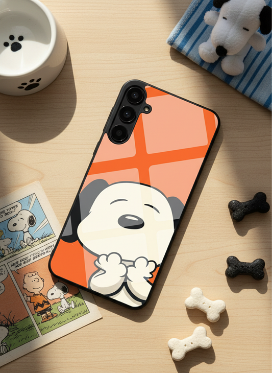 Puppy Love Premium Glass Back Cover For Galaxy S, A, M & F Series