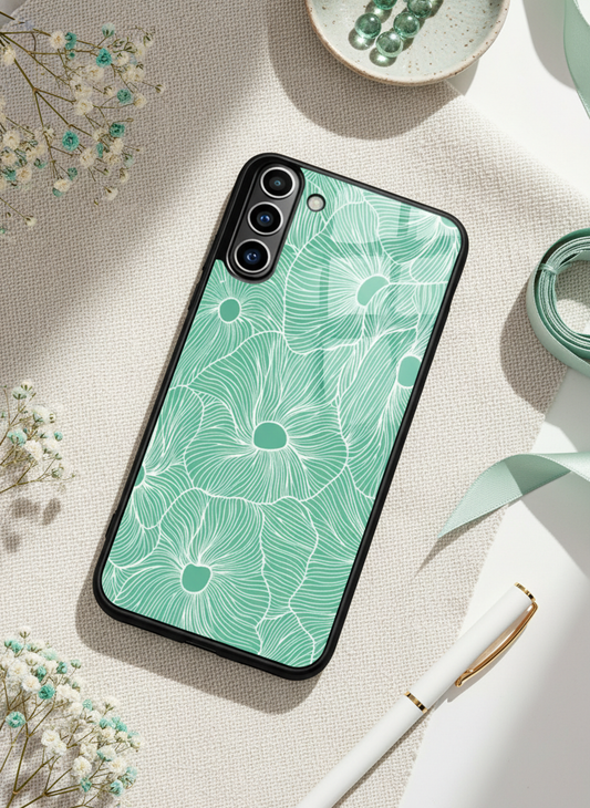 The Sketchy Petals Premium Glass Back Cover For Galaxy S, A, M & F Series