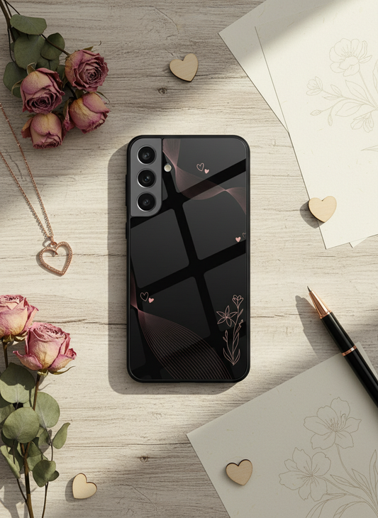 Velvet Bloom Personalised Premium Glass Back Cover For Galaxy S, A, M & F Series