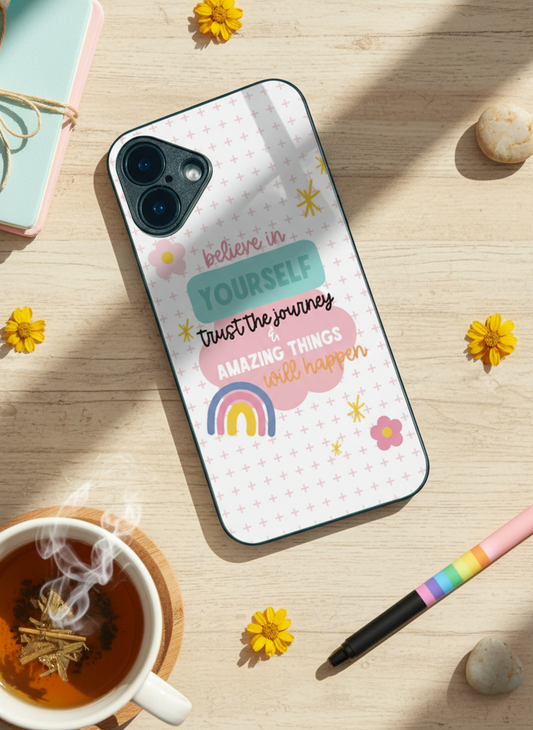 Trust the Journey Premium Glass Back Cover For iPhone 11-17 Models