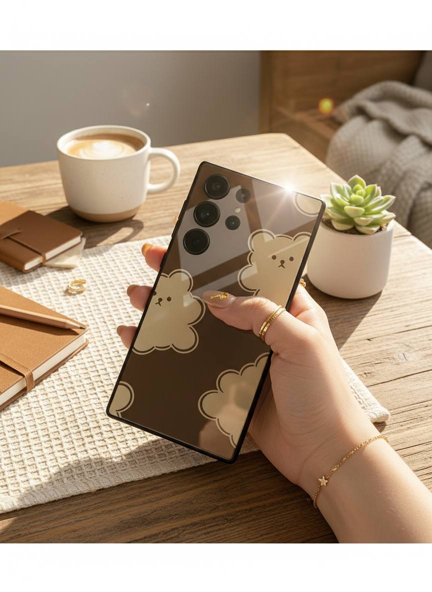 Teddy Overload Premium Glass Back Cover For Galaxy S, A, M & F Series