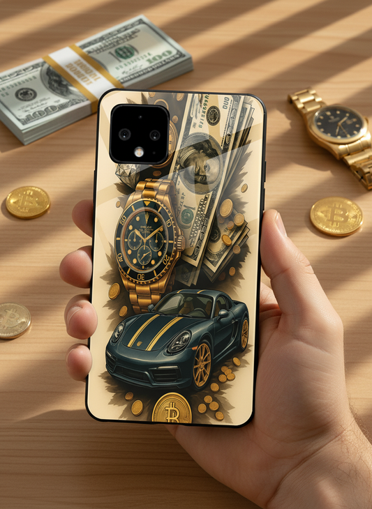 Crypto King Premium Glass Back Cover For Google Pixel 7,8,9,10 Series