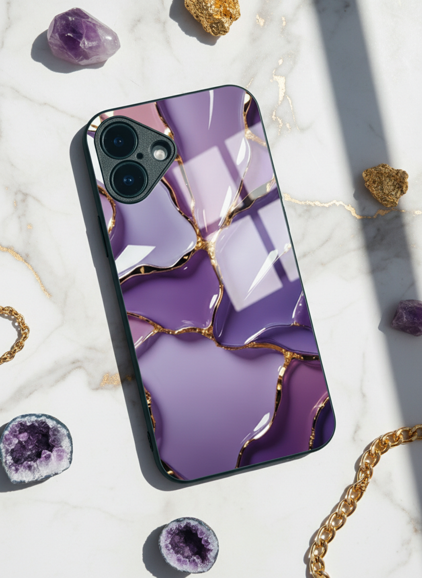 Amethyst Glaze Premium Glass Back Cover For iPhone 11-17 Models