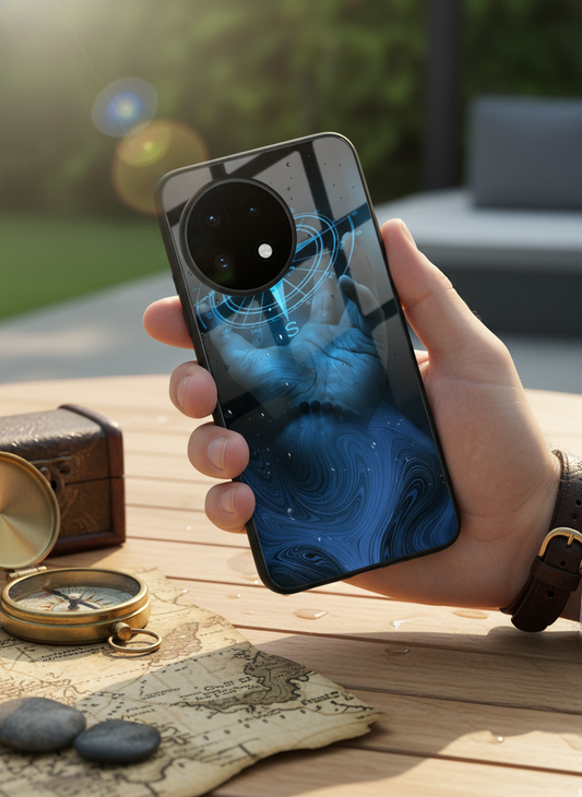 Neon Navigator Premium Glass Back Cover For One Plus 13, 12, 11, 10, Nord Serie