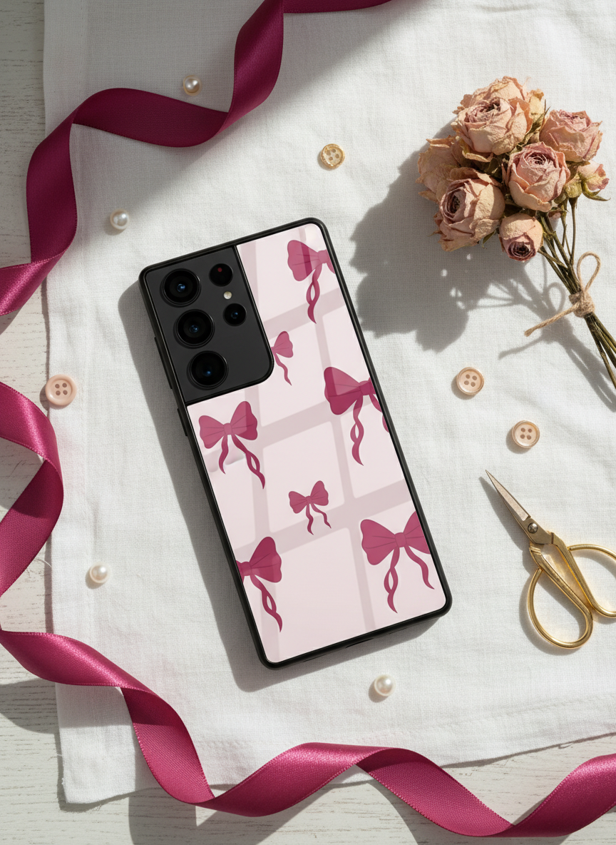 Purple Charm Premium Glass Back Cover For Galaxy S, A, M & F Series