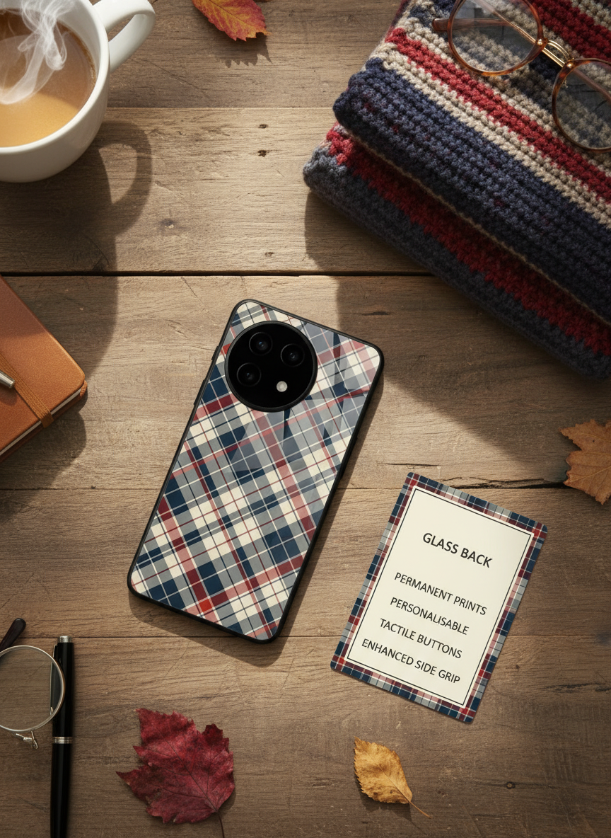 Plaid Perfection Glass Back Cover For One Plus 13, 12, 11, 10, Nord Series