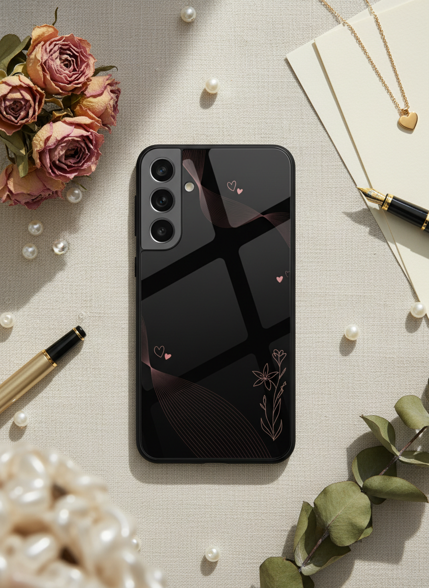 Velvet Bloom Personalised Premium Glass Back Cover For Galaxy S, A, M & F Series