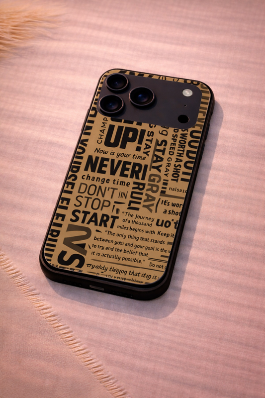 Words of Strength Premium Glass Back Cover For iPhone 11,12,13,14,15,16,17 Models The Case & Co