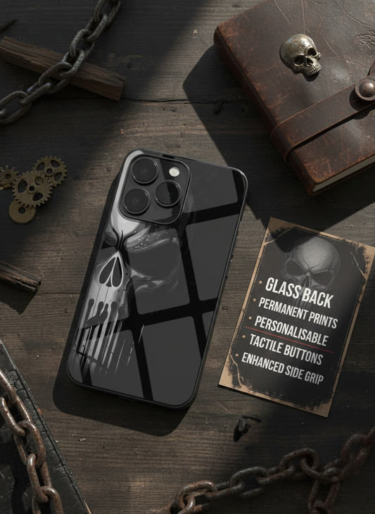 Deathmark Premium Glass Back Cover For iPhone 11-17 Models
