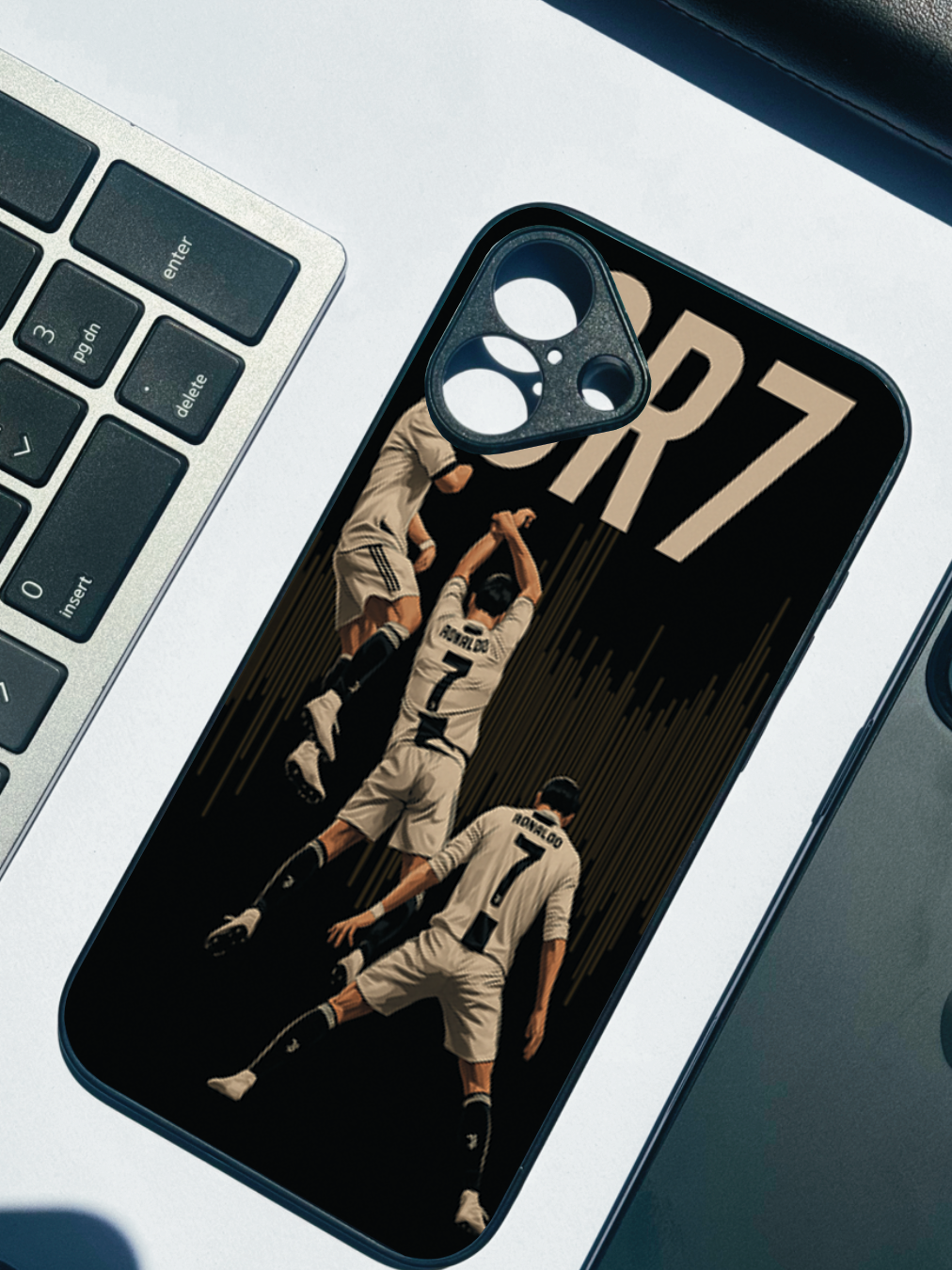 AIR CR7 Premium Glass Back Cover For iPhone 11,12,13,14,15,16 Models