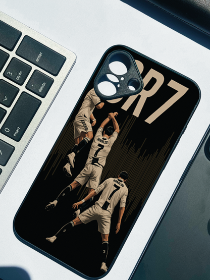 AIR CR7 Premium Glass Back Cover For iPhone 11,12,13,14,15,16 Models