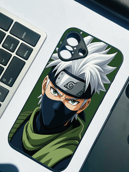 Kakashi Focussed Premium Glass Back Cover For iPhone 11,12,13,14,15,16 Models