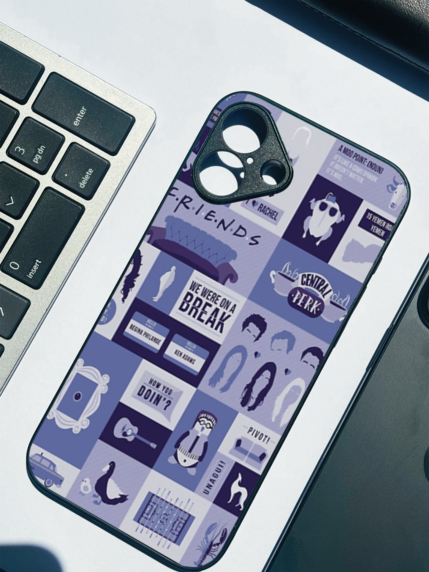 The Icon Grid Premium Glass Back Cover For iPhone 11,12,13,14,15,16 Models