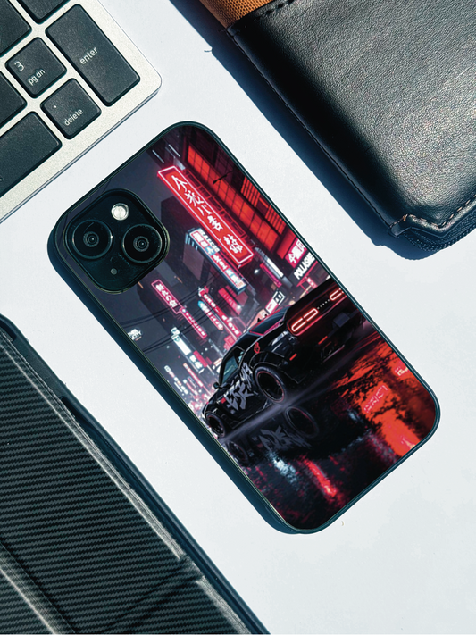 Tokyo Heat Premium Glass Back Cover For iPhone 11,12,13,14,15,16 Models