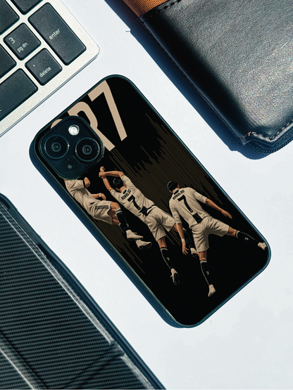 AIR CR7 Premium Glass Back Cover For iPhone 11,12,13,14,15,16 Models