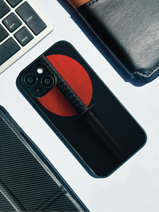 Katana Abstract Shot Theme Premium Glass Back Cover For iPhone 11,12,13,14,15,16 Models