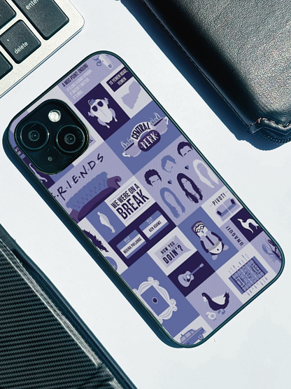 The Icon Grid Premium Glass Back Cover For iPhone 11,12,13,14,15,16 Models