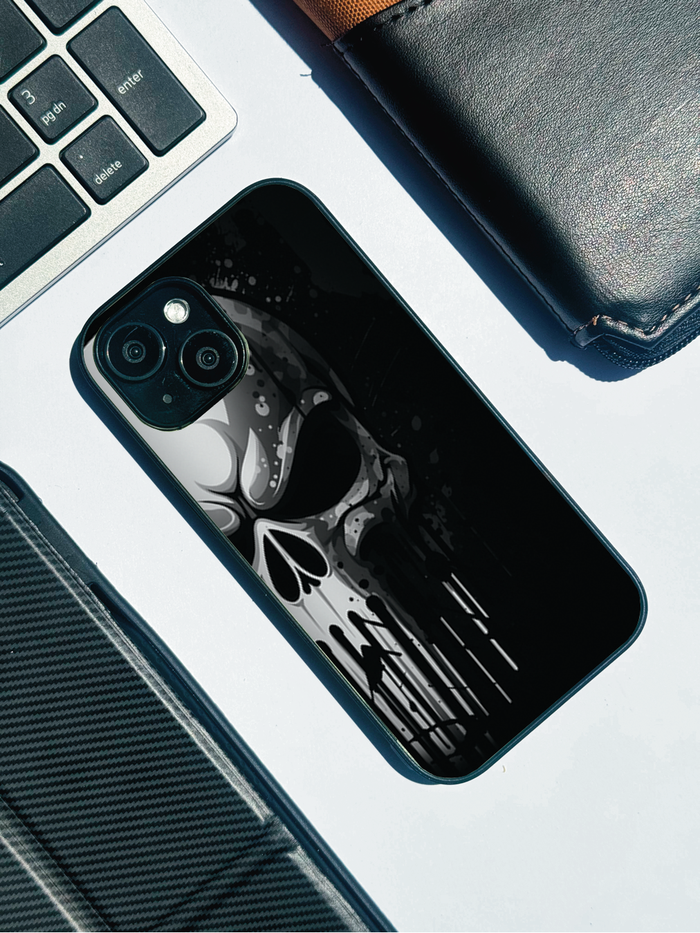 Deathmark Premium Glass Back Cover For iPhone 11,12,13,14,15,16 Models