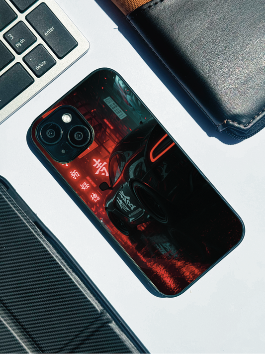 Aesthetic Car Focus Premium Glass Back Cover For iPhone 11,12,13,14,15,16 Models