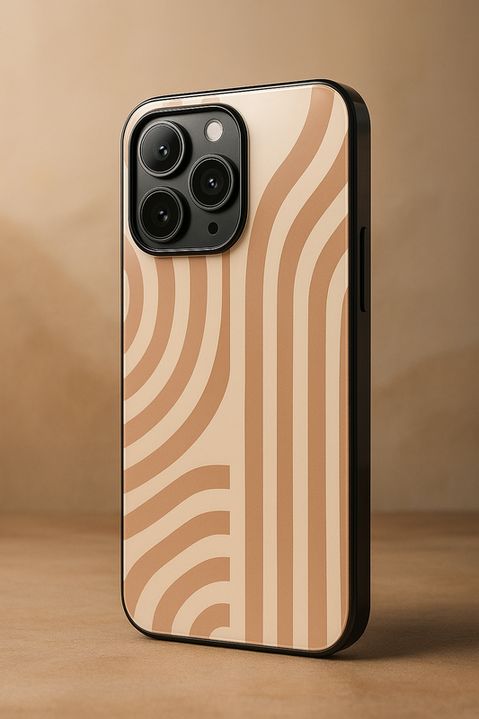 Abstract Arc Premium Glass Back Cover For iPhone 11,12,13,14,15,16 Models